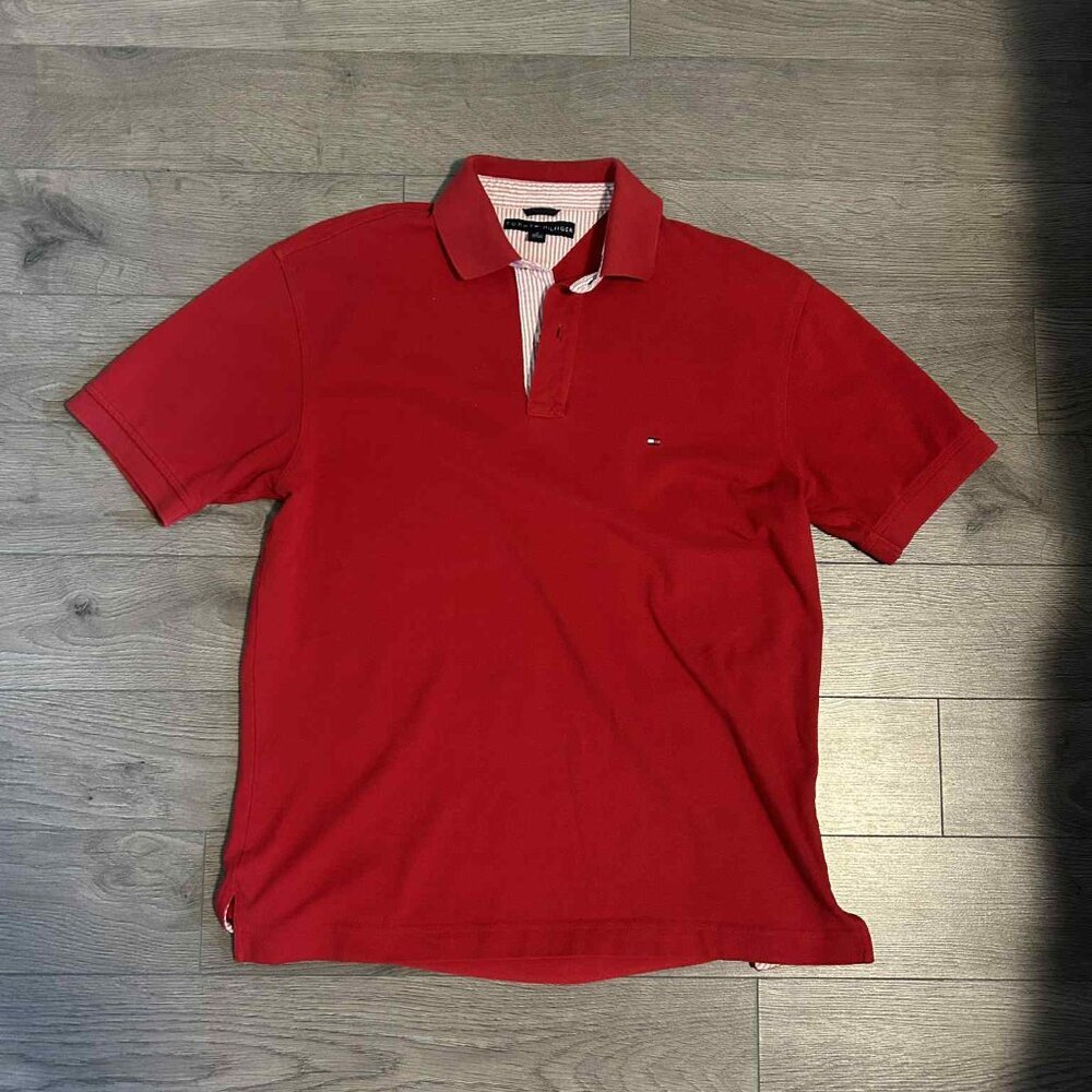 Tommy Hilfiger Red Polo Shirt - Medium
